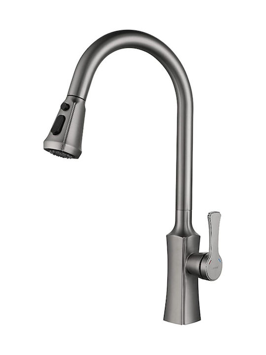 Küchenarmaturen mit herausziehbarer Brause Silber 91003-C Küchenarmaturen mit herausziehbarer Brause Silber 91003-C
