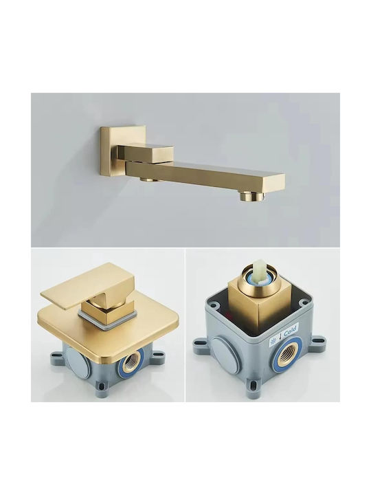 Built-in Mixer & Mouthpiece Set for Bathroom Sink Gold