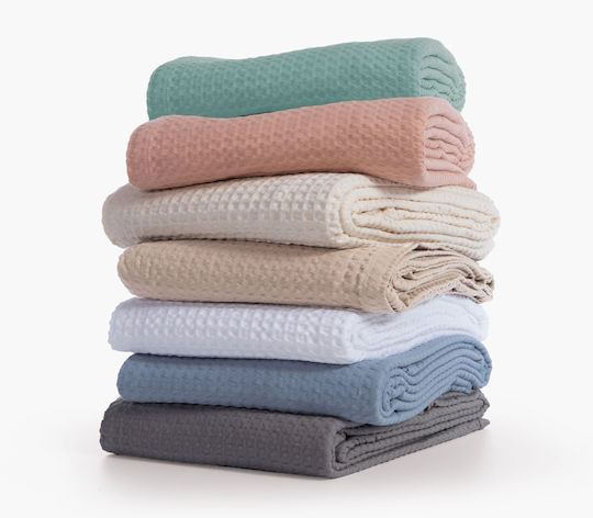 Nef-Nef Homeware New Golf Pique Half-Double Blanket 180x240cm Aqua