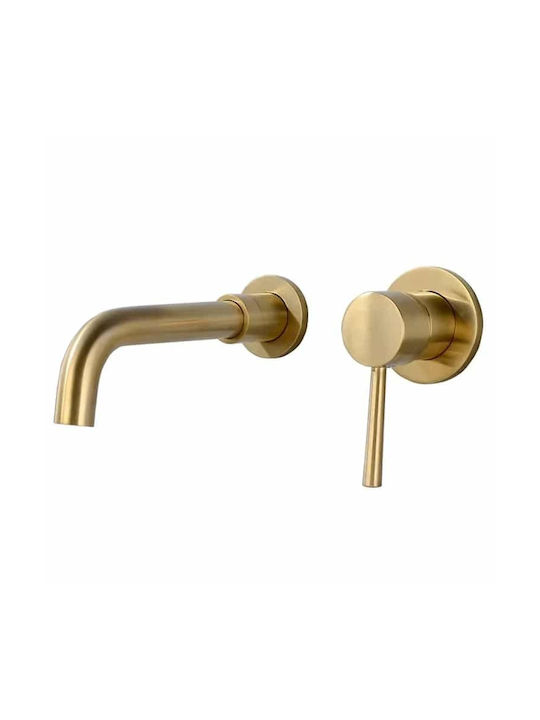 Set De Mixere Și Guriță Încorporate Pentru Lavabo Auriu Set De Mixere Și Guriță Încorporate Pentru Lavabo Auriu