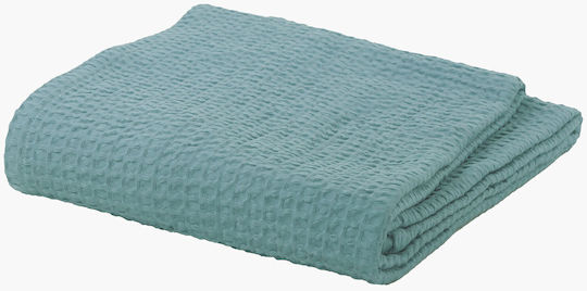 Nef-Nef Homeware New Golf Pique Half-Double Blanket 180x240cm Aqua