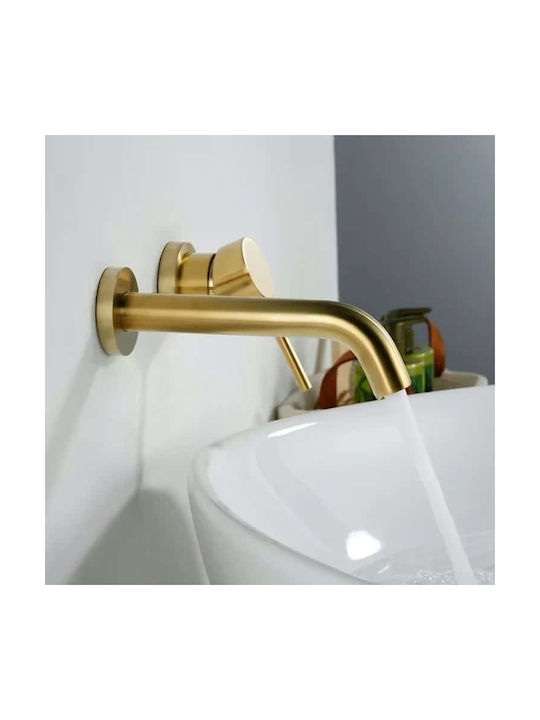 Set De Mixere Și Guriță Încorporate Pentru Lavabo Auriu
