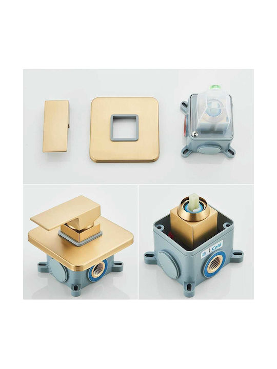 Built-in Mixer & Mouthpiece Set for Bathroom Sink Gold
