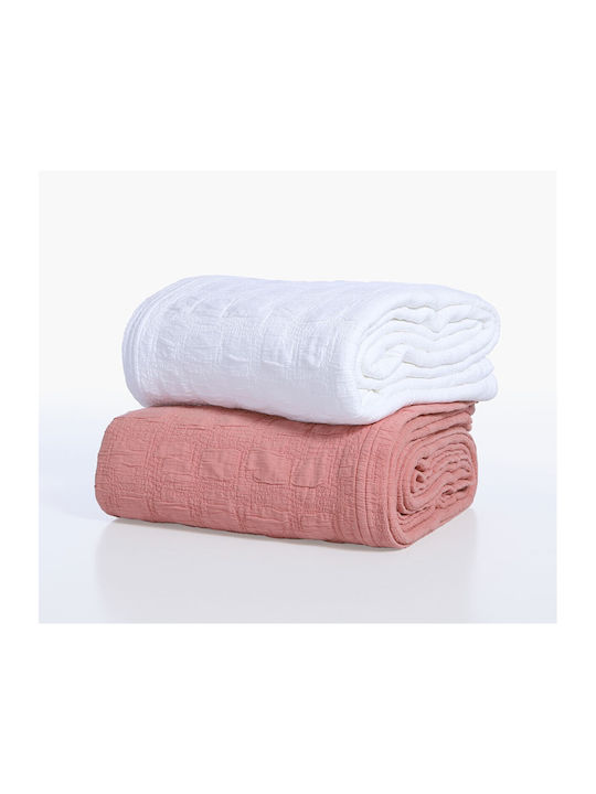 Nef-Nef Homeware Charisma Pique Double Blanket 230x250cm White