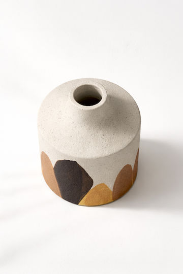 Kaemingk Dekorative Keramikvase Weiß 13xH16cm
