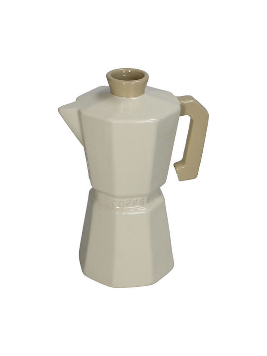 Koart Decorative Ceramic Beige Vase 18x12xH25cm Ceramic Decorative Vase