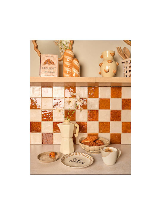 Koart Decorative Ceramic Beige Vase 18x12xH25cm Ceramic Decorative Vase