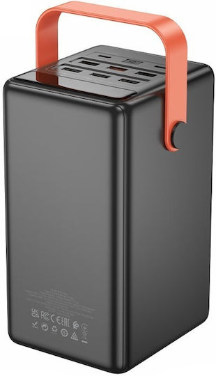 Hoco DB03 Max Power Bank 100000mAh 65W με 6 Θύρες USB-A και 2 Θύρες USB-C Μαύρο