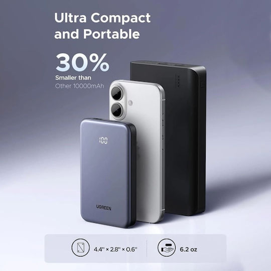 Ugreen PB507 Power Bank 10000mAh 22.5W με Θύρα USB-A και Θύρα USB-C Power Delivery Γκρι