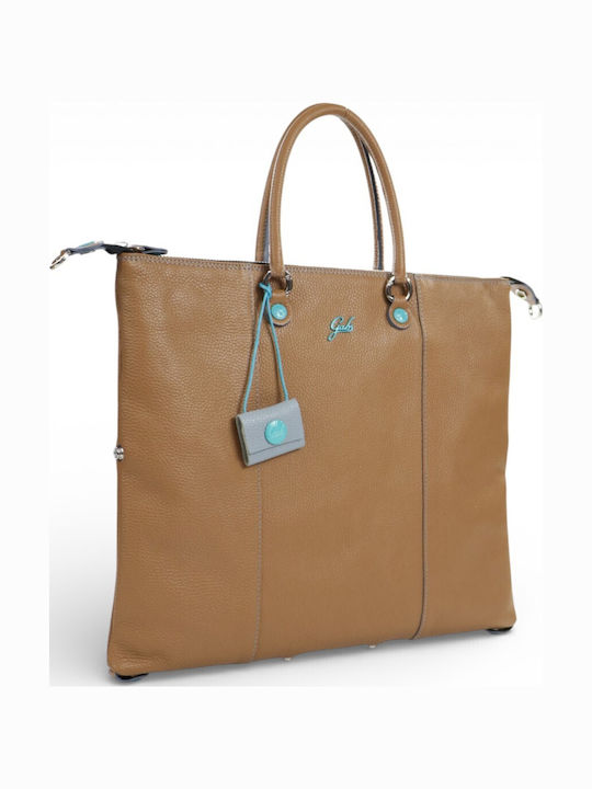 Δερμάτινη Γυναικεία Τσάντα Shopper Πλάτης Καφέ
