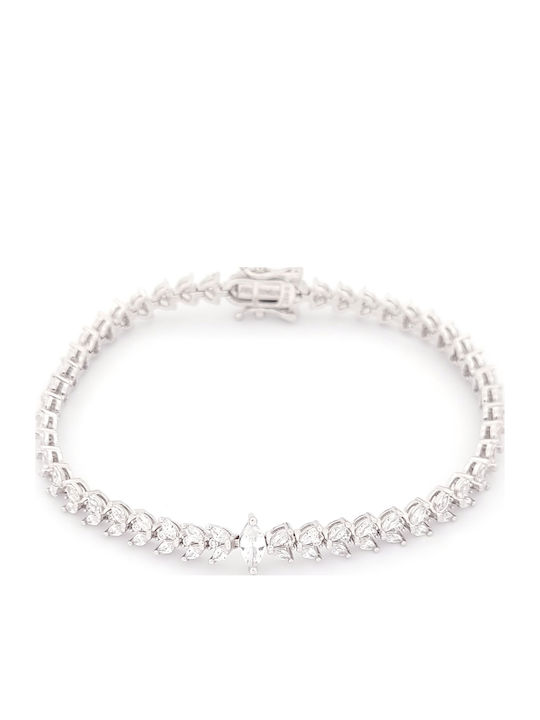 Damentaschenarmband aus Silber mit Zirkon 18cm