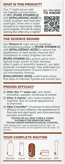 Garnier Vitamin C Night Moisturizing Face Serum with Vitamin C & Hyaluronic Acid for Brightening 30ml