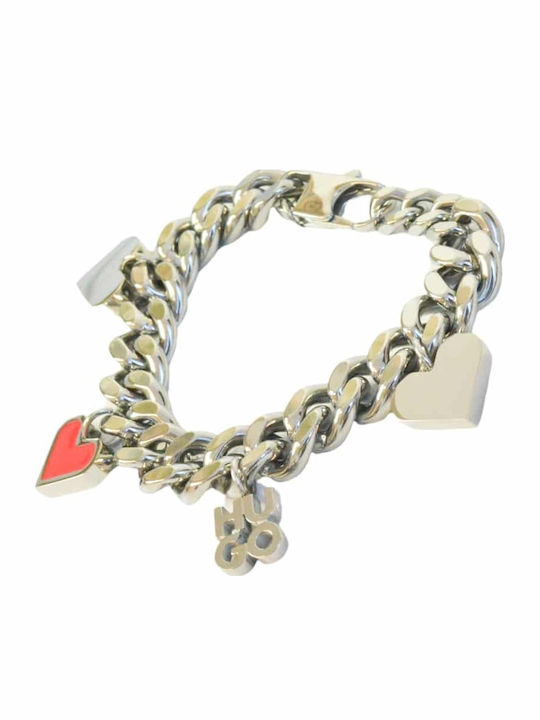 Boss Men's Chain Bracelet with Heart Design from Stainless Steel 21cm
