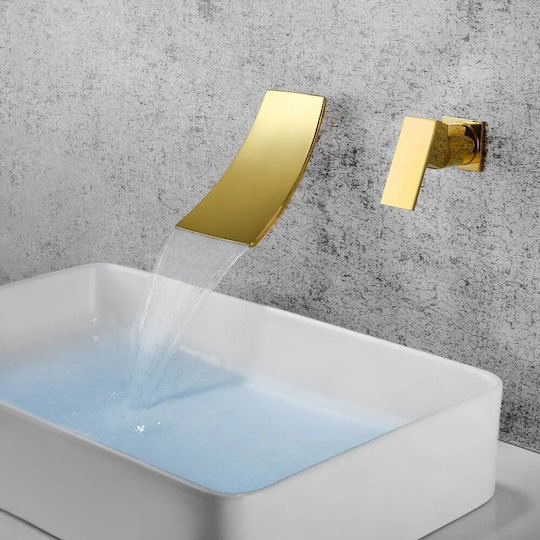 Set De Mixere Și Guriță Încorporate Pentru Lavabo Auriu