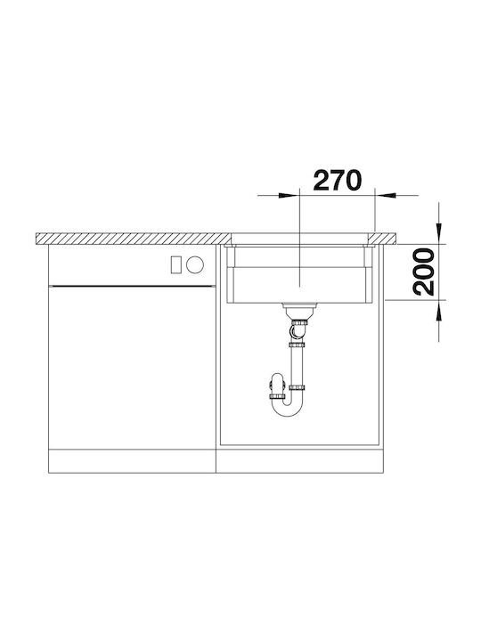 Blanco 500-u Υποκαθήμενος Νεροχύτης Inox Μ54xΠ45.6cm Λευκός
