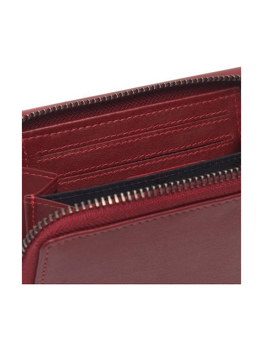 Малък Дамски Кожен Портфейл с RFID Червен