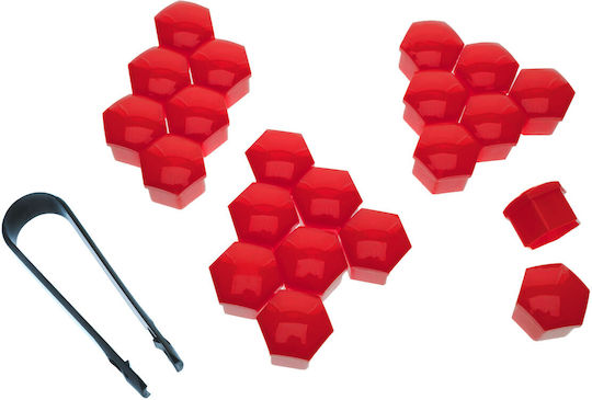 Extremo Tuning 19 Mm Red Bolt Caps 20 Pcs Installation Set
