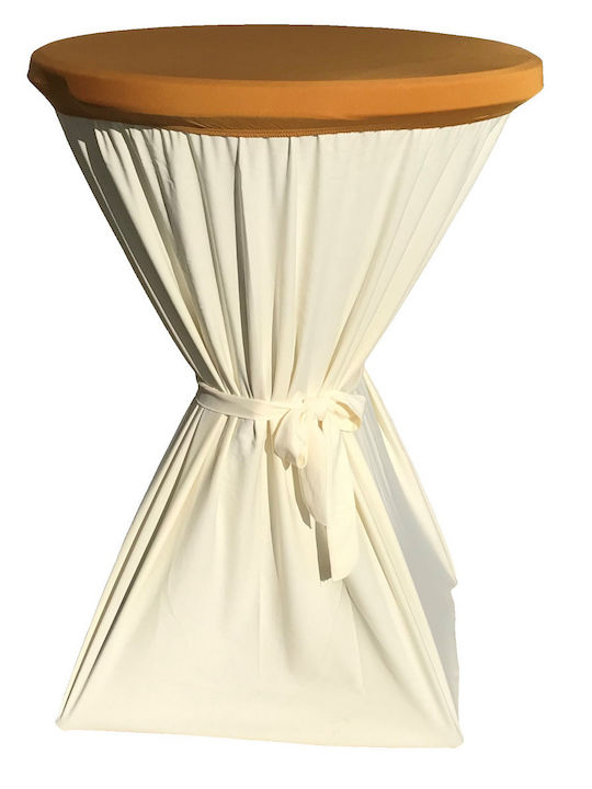 Masă Plastic Catering Pentru Spații Mici Exterioare Pliabilă Cu Ramă Metalică Ecru 80x80x110cm