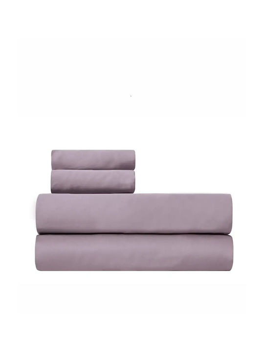 Kentia Duvet Cover Set 220x240cm Super Double with 2 Pillowcases Celeste Lilac