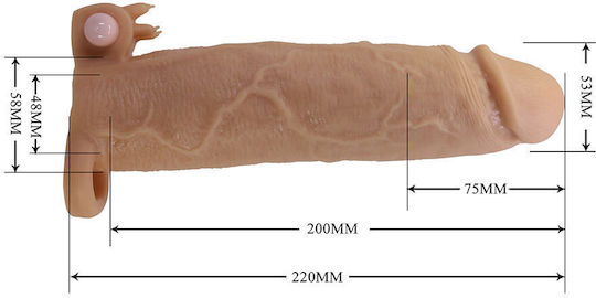 Pretty Love Προέκταση Πέους με Δόνηση Flesh 17.018cm