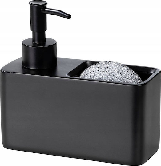 Wenko Dispenser Κουζίνας Πλαστικό με Θήκη για Σφουγγάρι Μαύρο 150ml