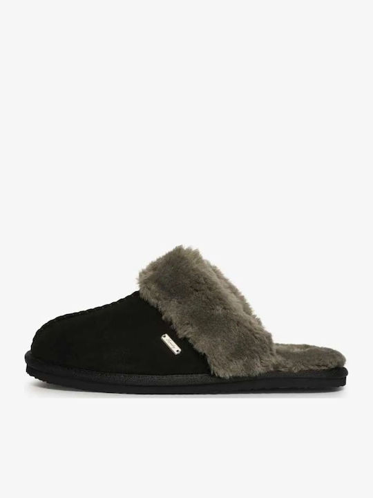 Superdry Mule Slipper Leather Slippers Black