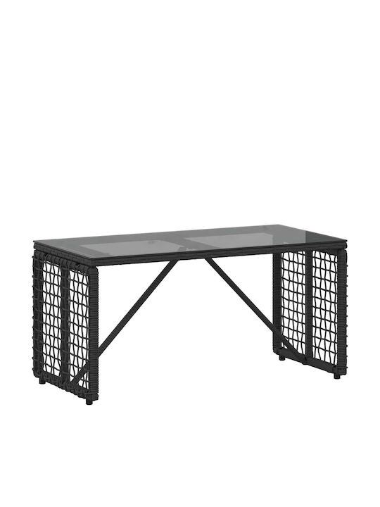 Sitting Room Table for Small Outdoor Spaces Rattan Black 80x40x40cm