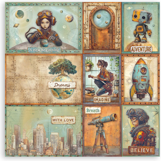 Χαρτιά Scrapbooking 22τεμ Μονής Όψης 20.3×20.3cm Stamperia A New Beginning