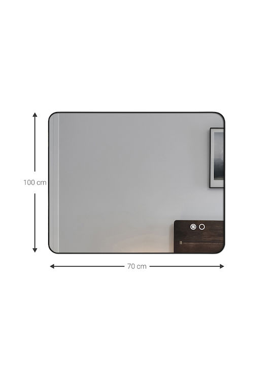 Polihome Oglindă de Perete cu Ramă 90x70cm
