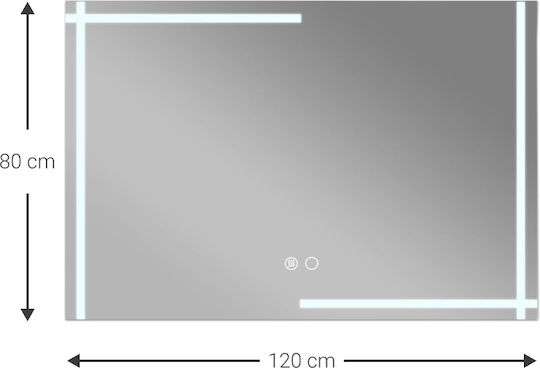 Polihome Καθρέπτης Τοίχου με Πλαίσιο 90x70cm