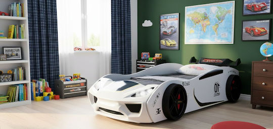 Kinderbett Auto Einzel Weiß
