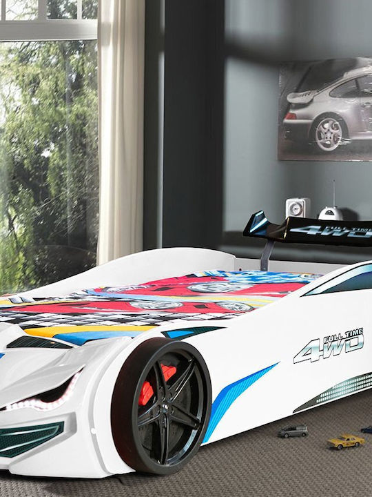 Kinderbett Auto Einzel Weiß