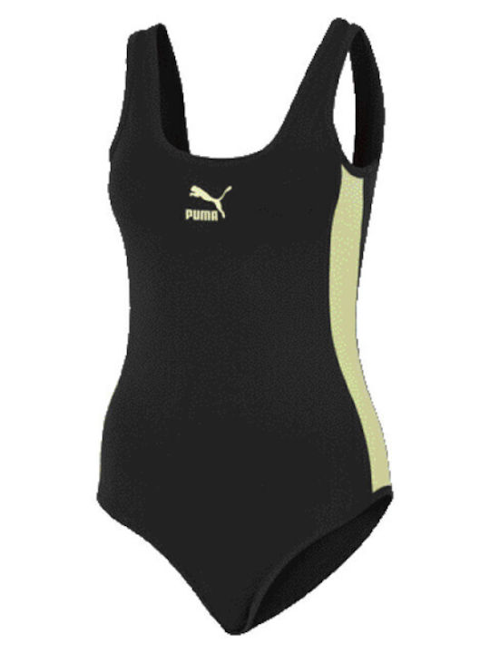 Sleeveless Bodysuit Classics T7 with Open Back Slim Fit Black