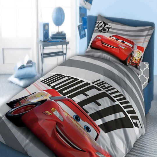 Dimcol Kids Sheets Set with Elastic Band Grey-Red 160x240cm Dimcol Kids Sheets Set with Elastic Band Grey-Red 160x240cm