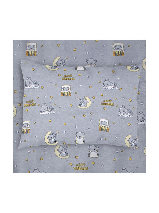 Dimcol Sheet Set Single Cotton Sweet Dreams Grey 160x240cm 3pcs
