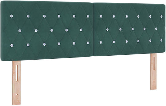 vidaXL Fabric Bed Headboard Dark Green 72x88cm