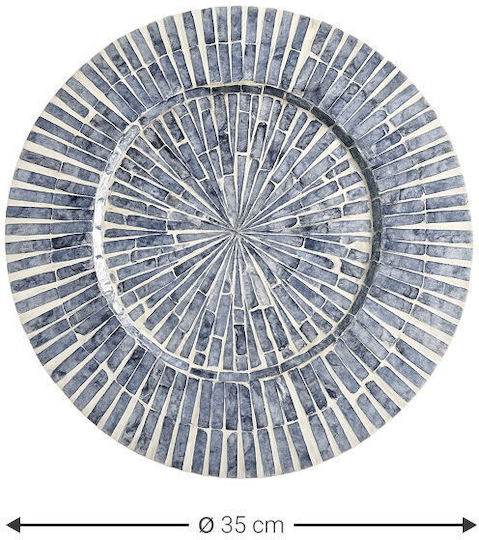 Polihome Decorative Wooden Platter Gray 35x35x1cm