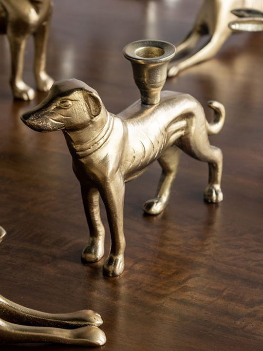 Artekko Metal Candle Holder in Gold Color 24x16.5x5cm