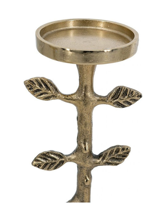 Artekko Metal Candle Holder in Gold Color 10x30.5x10 cm