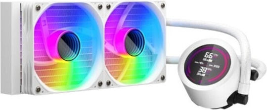1STPLAYER Thunderstorm TS4 240 Sisteme De Răcire Cu Apă AIO CPU Cu 2 Ventilatoare 120mm Și Led ARGB Albă