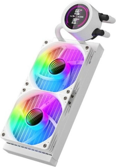 1STPLAYER Thunderstorm TS4 240 Sisteme De Răcire Cu Apă AIO CPU Cu 2 Ventilatoare 120mm Și Led ARGB Albă