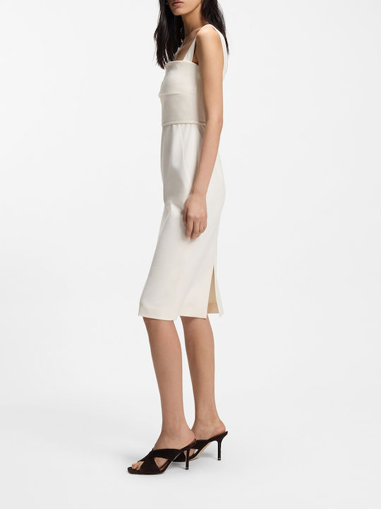 Sommer Midi Damenkleid für Hochzeit - Taufe Offwhite