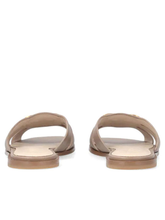 Leather Women's Sandals Beige