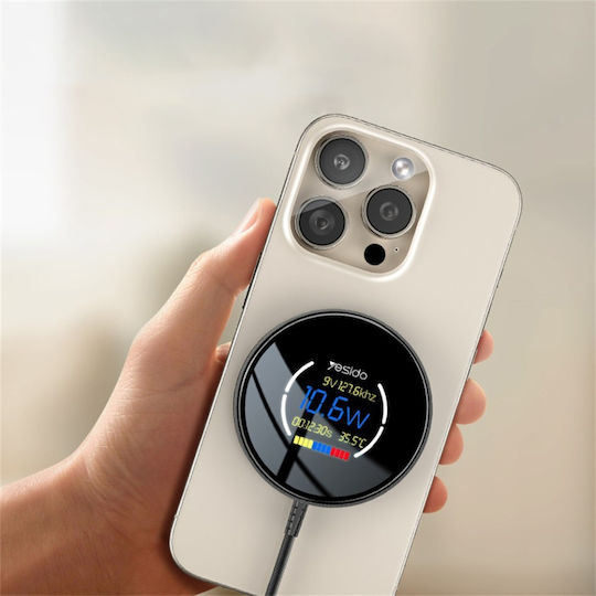 Yesido Încărcător Wireless (Qi Pad) 15W Power Delivery Negru