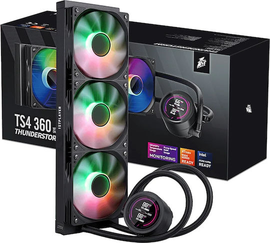 1STPLAYER Thunderstorm TS4 360 Υδρόψυξη AIO CPU με 3 Ανεμιστήρες 120mm και ARGB Φωτισμό