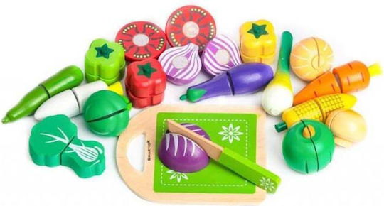 Smartic Lebensmittelspielzeug Obst & Gemüse aus Holz für 3+ Jahre 20 Stück