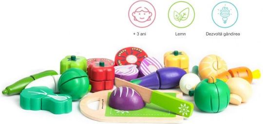 Smartic Lebensmittelspielzeug Obst & Gemüse aus Holz für 3+ Jahre 20 Stück