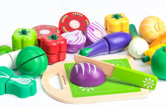 Smartic Lebensmittelspielzeug Obst & Gemüse aus Holz für 3+ Jahre 20 Stück