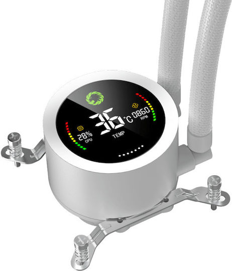 GameMax IceBurg 240 Digital Water Cooling AIO CPU With 2 Fans 120mm And ARGB Lighting White