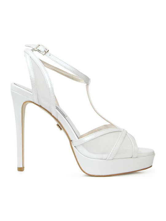 Leder Damen Sandalen Weiß